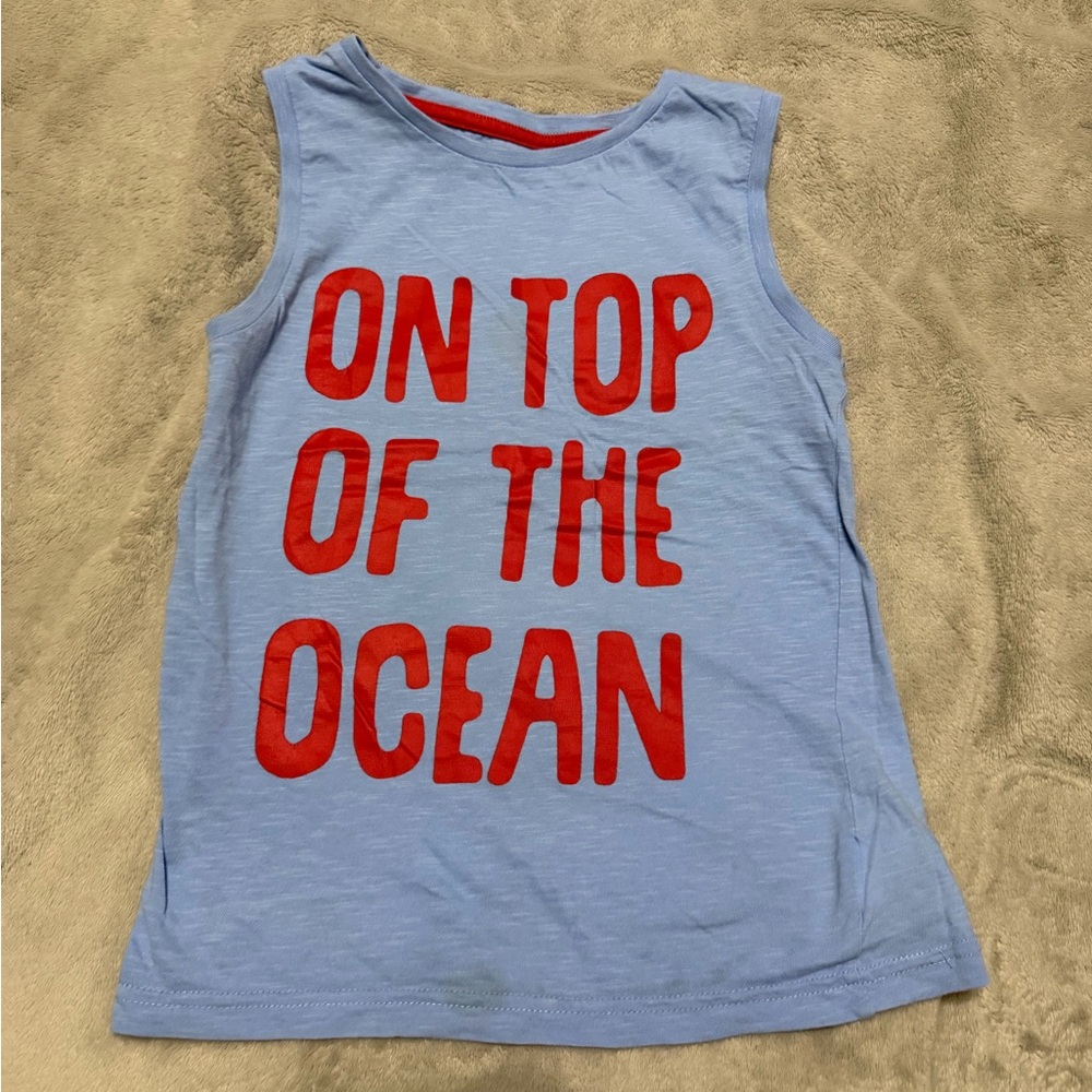 Mothercare Kids Blue Tank Top with Red Print